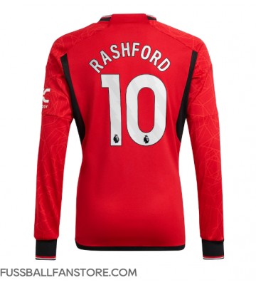 Manchester United Marcus Rashford #10 Replik Heimtrikot 2023-24 Langarm